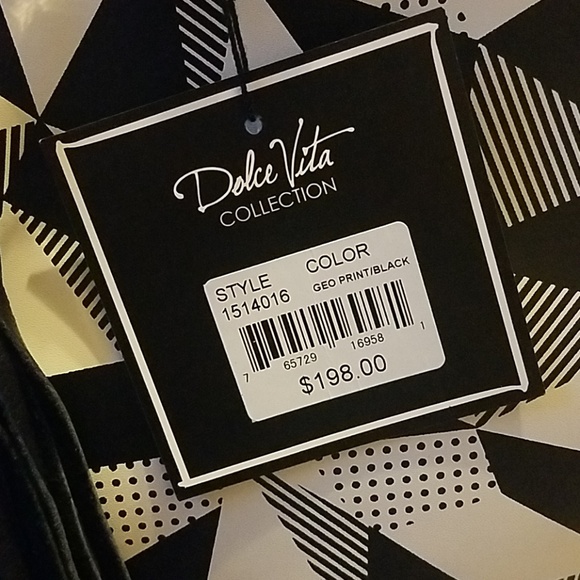 Dolce Vita Leather Geometric Print Tote Bag - Picture 3 of 7